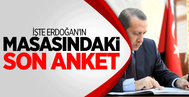 İşte Erdoğan'ın Masasındaki Son Anket