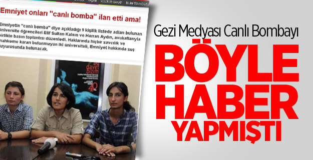 Gezi Medyası O Bombacıya Sahip Çıktı!