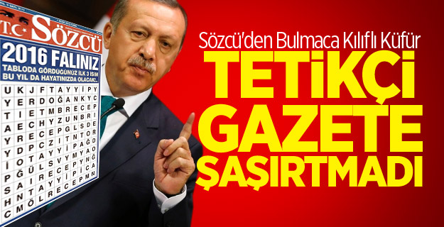 Sözcü'den Erdoğan'a Bulmacalı Küfür