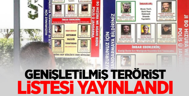 Genişletilmiş terörist listesi yayınlandı