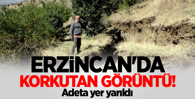 Erzincan'daki heyelan yerde yarıklar meydana getirdi