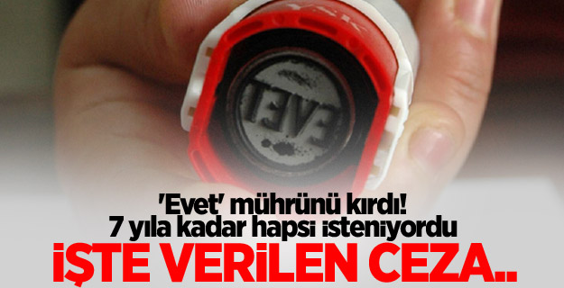 'Evet' mührünü kıran vatandaşa 3 yıl hapis