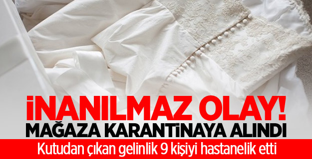 Kutudan çıkan gelinlik 9 kişiyi hastanelik etti