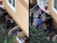 Genç kıza, karı koca dayağı! Dehşet görüntüler
