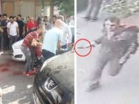 Sokak ortasında dehşet! Çocuklarıyla seyrettiler..