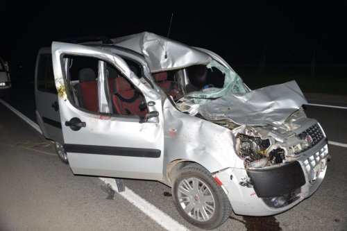 Kamyonet Ata Çarptı: 3 Yaralı