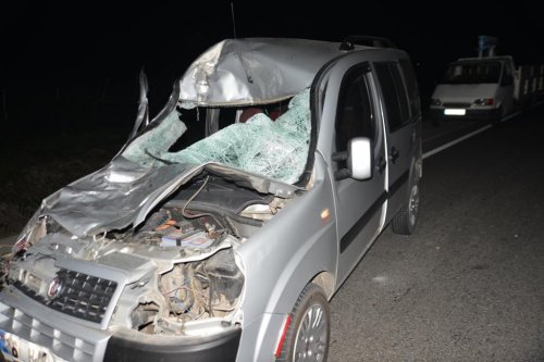 Kamyonet Ata Çarptı: 3 Yaralı