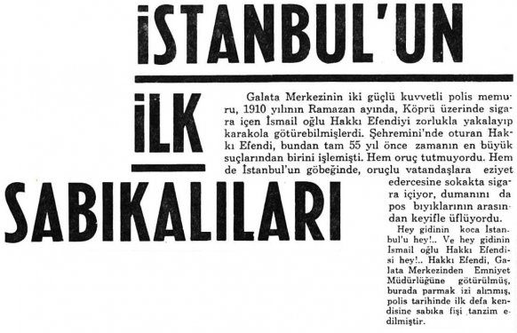 İstanbul'un İlk Sabıkalıları 1