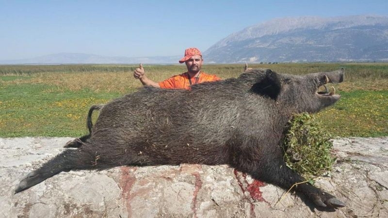 200 kiloluk dev domuzu böyle avladı 2