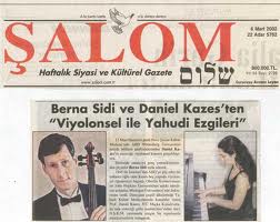  Şalom yazdı, marjianller oynuyor 