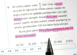 YGS Soru Kitapçığında İlginç Soru