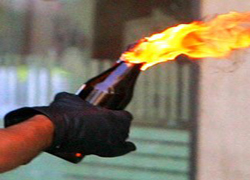 Yakıt hırsızı molotofkokteyl de hazırlamış