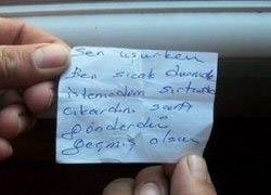 Van'a gönderdiği ceketinden öyle bir not çıktı ki