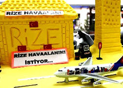 Rizeli, tereyağından havaalanı yaptı