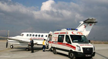 Ambulans uçak bebek için havalandı