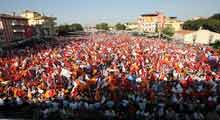 Erdoğan'ı 120 bin kişi karşıladı