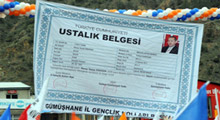 Gümüşhane'den Erdoğan'a ustalık belgesi