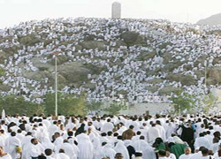 Hacı adayları Arafat'ta