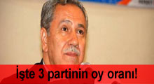 Arınç'a göre 3 partinin oy oranı!