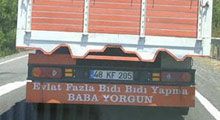 Yasaklanacak kamyon yazıları örnekleri