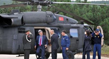 Gül açılışa helikopter ile geldi!