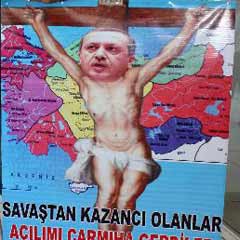 'Çarmıha gerilmiş Erdoğan' eylemi