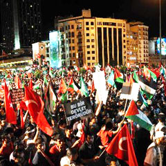 Taksim meydanında Gazze bekleyişi!