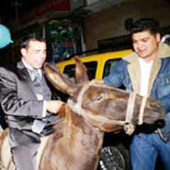 Damada 'eşek' şakası