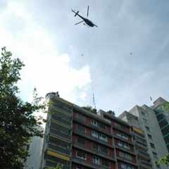 İsviçreliler çatıya çiçekleri helikopterle taşıyor