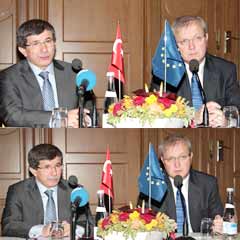 Davutoğlu, Rehn ile bir araya geldi