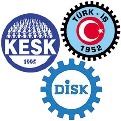 Malum sendikaların kavgalı mitingi