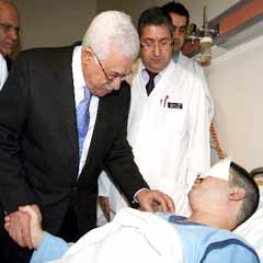 Abbas, Filistinli hastaları ziyaret etti