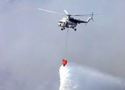 Yangın helikopteri düştü