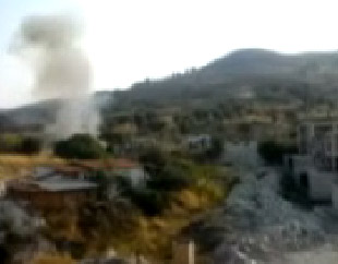 Askeri aracın patlama anı!