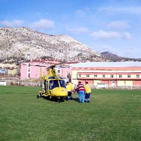 Felç geçiren hasta hava ambulansıyla taşındı