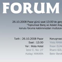 Barış ve adalet, forumda aranacak!