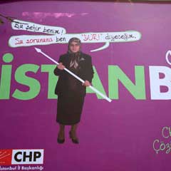 Seçimler yaklaşınca CHP başörtülü afiş yaptırdı