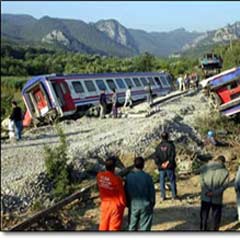 Yunanistan'da tren kazası