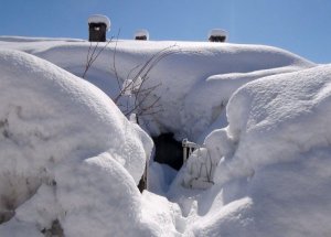 Bitlis’te Kar Yağdı, Tek Katlı Evler Kara Gömüldü