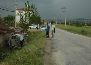 Şarampole Uçtu Burnu Bile Kanamadan Çıktı