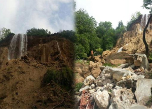 Turistik Güney Şelalesi’nde Heyelan