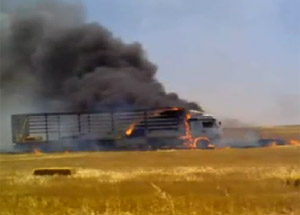 TIR kül oldu