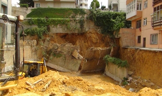 İstinat Duvarı Çöktü 2 İşçi Yaralandı