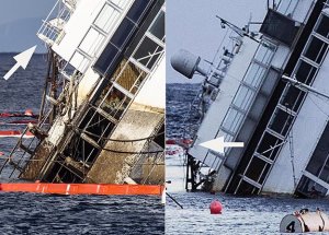 Costa Concordia Su Yüzeyine Çıkmaya Başladı