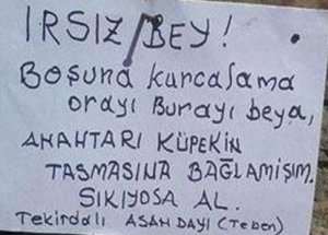 Trakyalıdan Hırsıza İlginç Not!