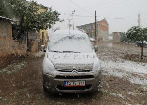 Yedisu İlçesinde Dağlar Beyaz Örtüye Büründü
