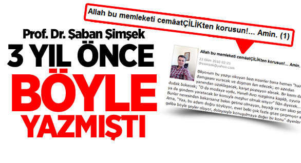“Allah bu Memleketi CemaatÇİLİKten Korusun!.. Amin.”