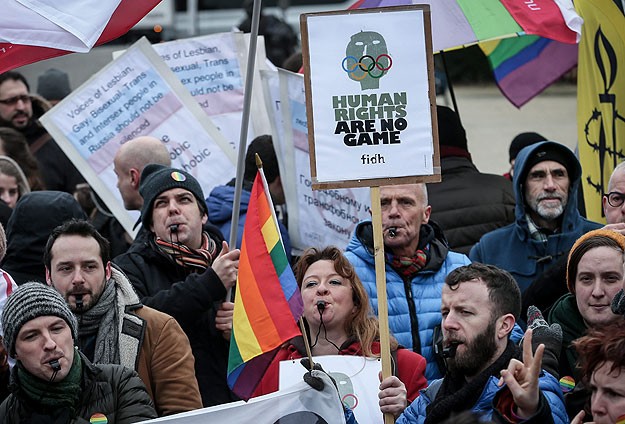 Brüksel'de Putin protestosu