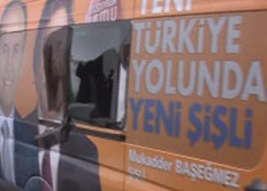 AK Parti’nin seçim otobüslerine saldırı