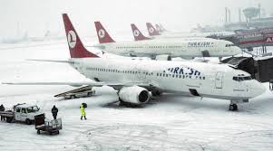 Hava ulaşımına kar engeli